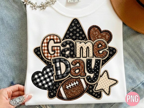 Download Game Day Football Patchwork Text PNG - Game day Collection