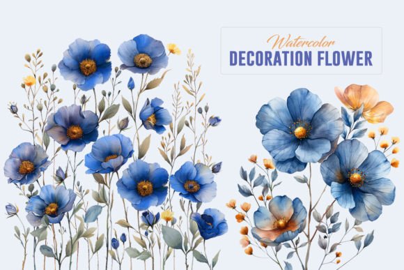 Download Watercolor Decorative Flowers - Decorative flowers Collection