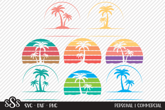 Download Palm Tree Sunset Bundle - Summer Designs - Summer designs Collection