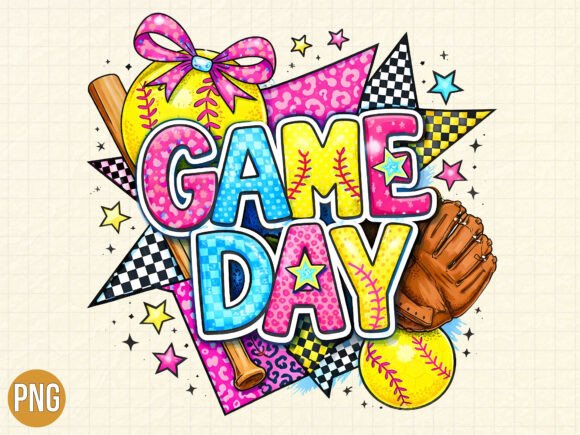 Download Game Day Softball Graffiti PNG - Game day Collection
