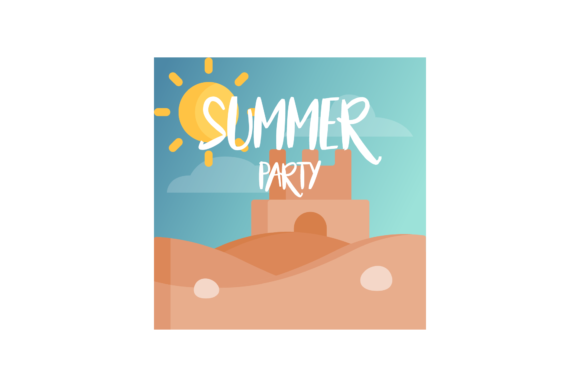 Download Summer Illustrations Sand Castle Sunny - Premium Bundle