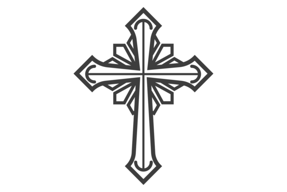Download Faith Symbol. Holy Cross Black Line Icon - Holy cross Collection